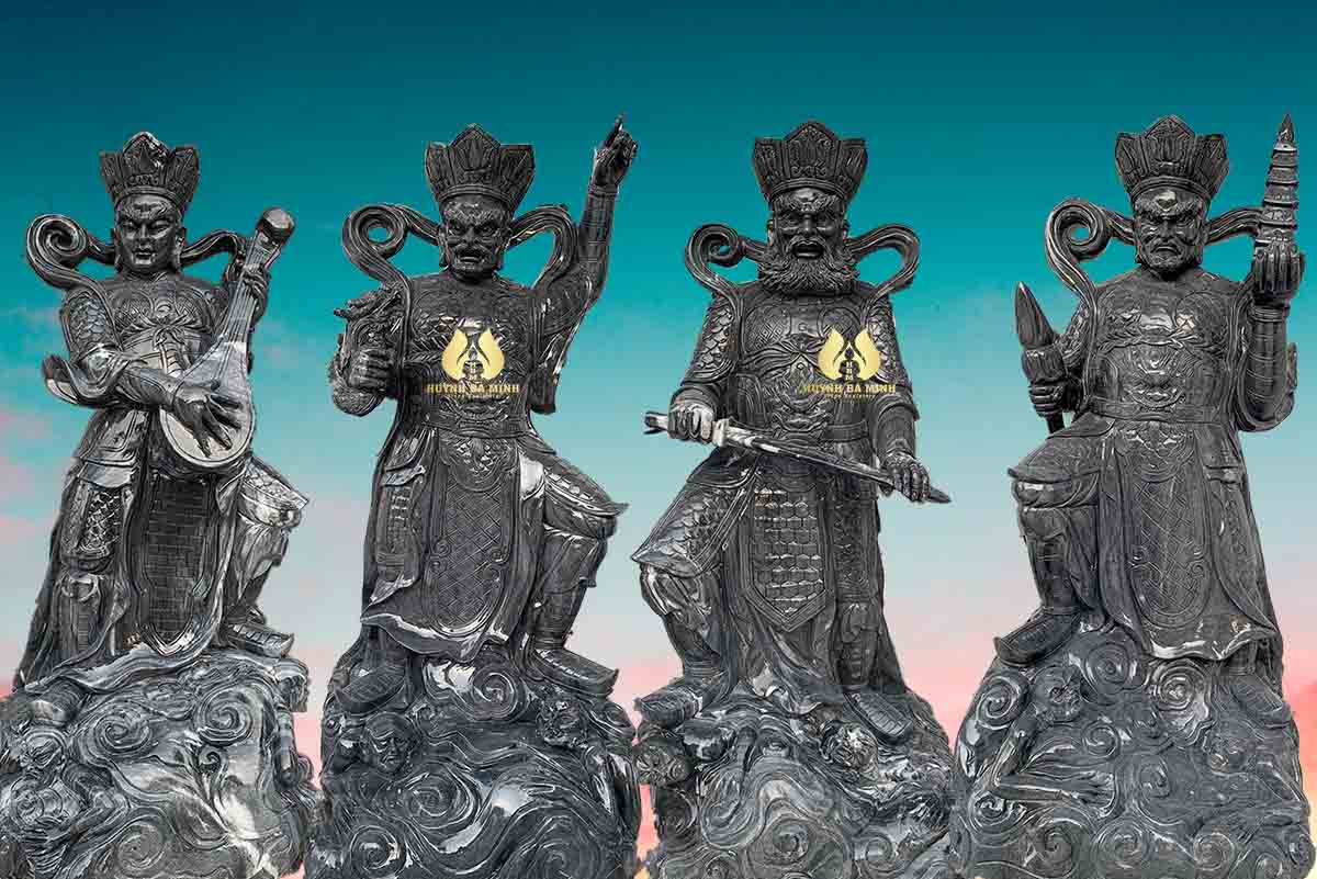 Tứ Đại Thiên Vương Phật Giáo bao gồm những ai? - Điêu khắc đá mỹ nghệ Huỳnh Bá Minh