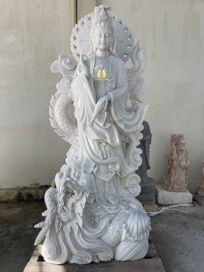 Tượng Phật Quan Âm cưỡi rồng 2.5m