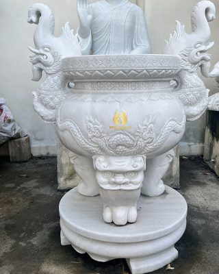 Lư hương đá trắng